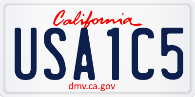 CA license plate USA1C5