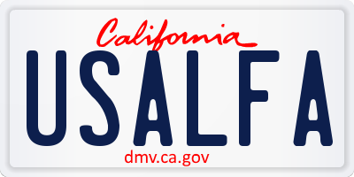 CA license plate USALFA