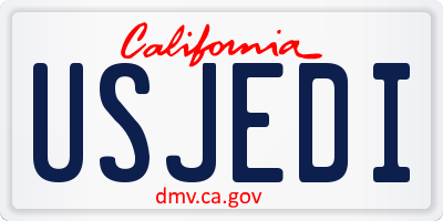 CA license plate USJEDI
