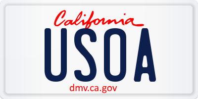 CA license plate USOA