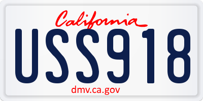 CA license plate USS918