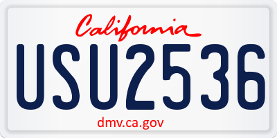 CA license plate USU2536