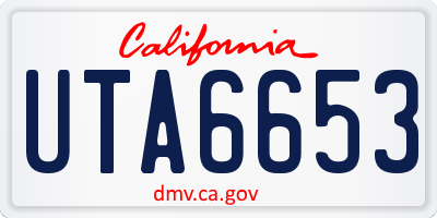 CA license plate UTA6653