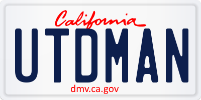 CA license plate UTDMAN