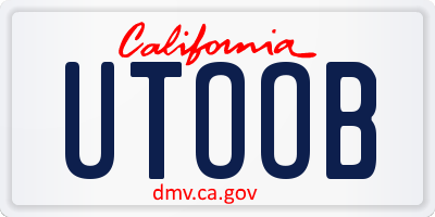 CA license plate UTOOB