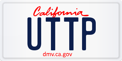 CA license plate UTTP