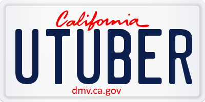 CA license plate UTUBER