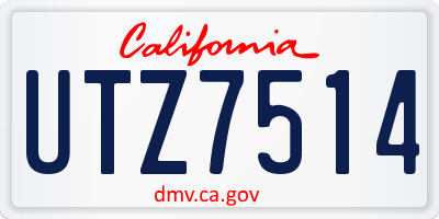 CA license plate UTZ7514