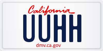 CA license plate UUHH