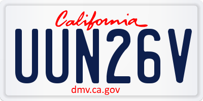 CA license plate UUN26V