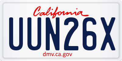 CA license plate UUN26X