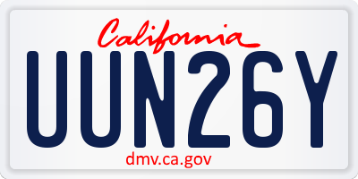 CA license plate UUN26Y