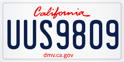 CA license plate UUS9809