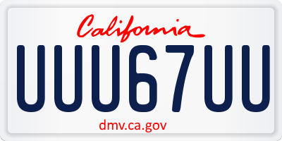 CA license plate UUU67UU
