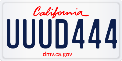 CA license plate UUUD444