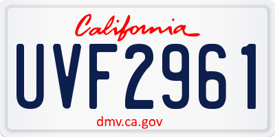 CA license plate UVF2961