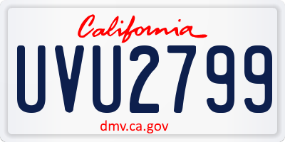 CA license plate UVU2799