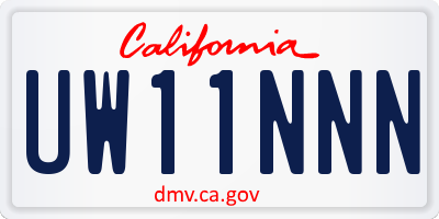 CA license plate UW11NNN