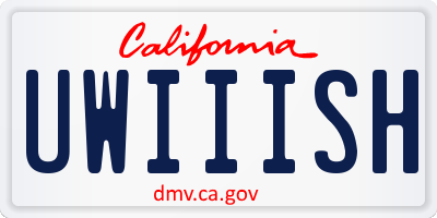 CA license plate UWIIISH