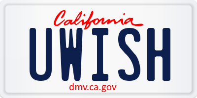 CA license plate UWISH