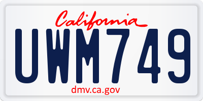 CA license plate UWM749