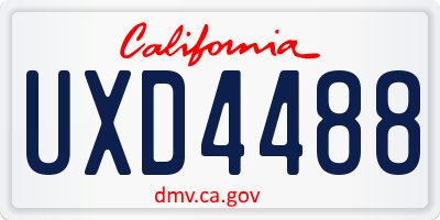 CA license plate UXD4488