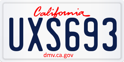 CA license plate UXS693