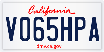 CA license plate V065HPA