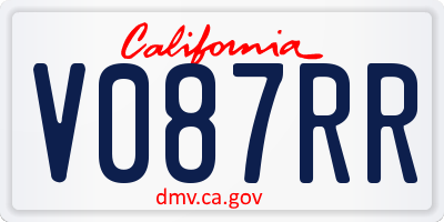 CA license plate V087RR