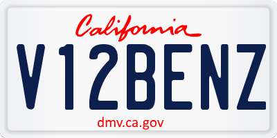 CA license plate V12BENZ