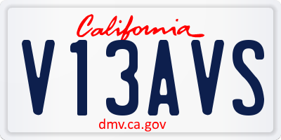 CA license plate V13AVS