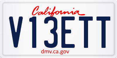 CA license plate V13ETT