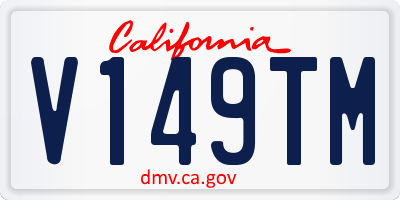 CA license plate V149TM