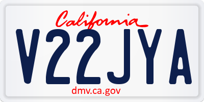 CA license plate V22JYA