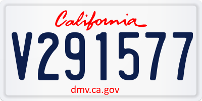 CA license plate V291577