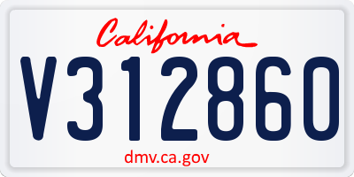 CA license plate V312860