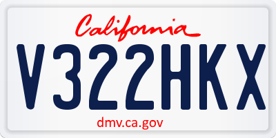 CA license plate V322HKX