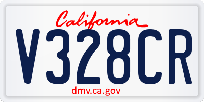 CA license plate V328CR