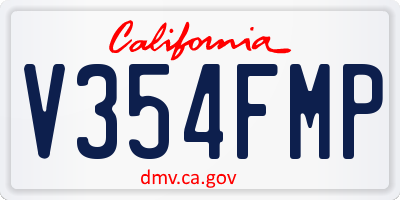 CA license plate V354FMP