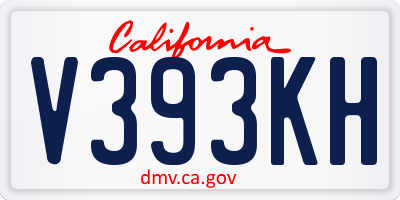 CA license plate V393KH