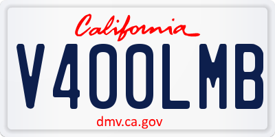 CA license plate V400LMB