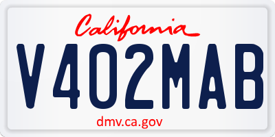 CA license plate V402MAB