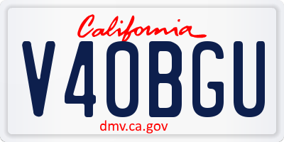 CA license plate V40BGU