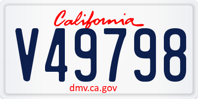 CA license plate V49798