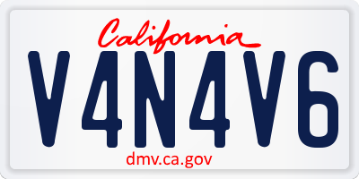 CA license plate V4N4V6