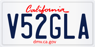 CA license plate V52GLA