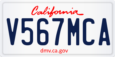 CA license plate V567MCA