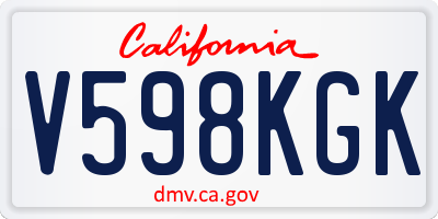 CA license plate V598KGK