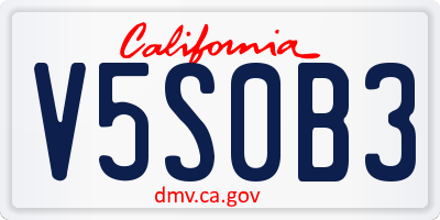 CA license plate V5S0B3