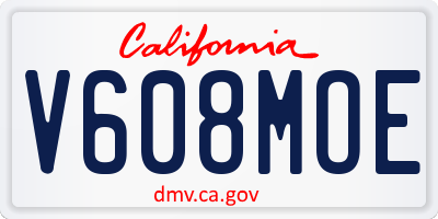 CA license plate V608MOE